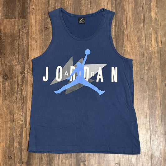 MEN'S AIR JORDAN TANK TOP BLUE SHIRT SZ LARGE