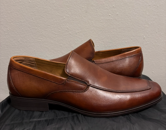 NEW MEN’S FLORSHEIM MIDTOWN MOC TOE SLIP-ON COGNAC SZ 11