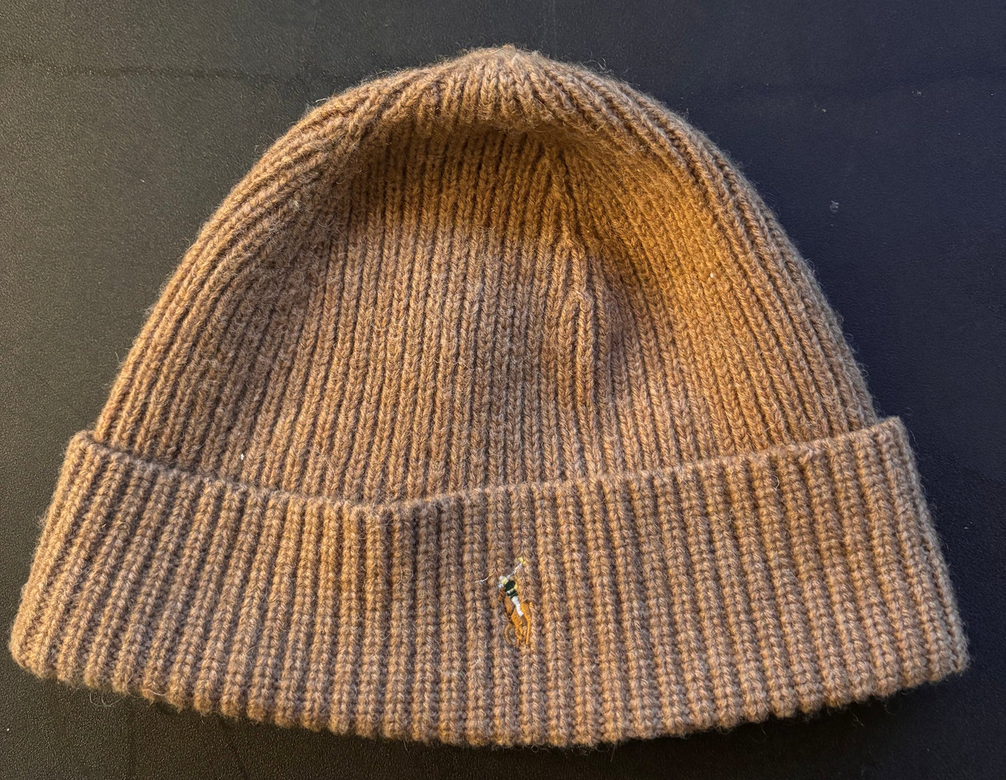 ADULT TAN POLO RL BEANIE HAT