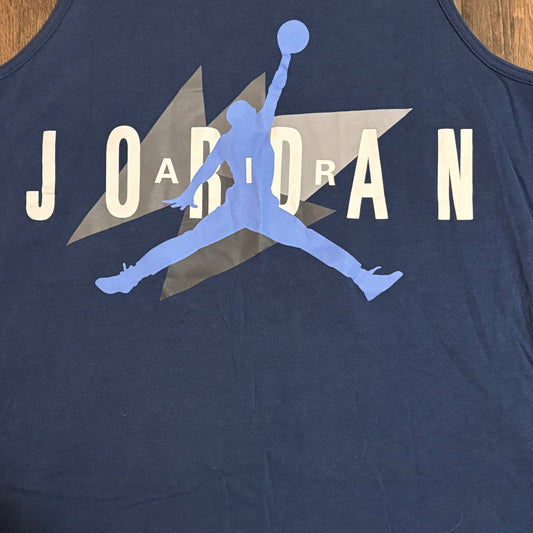 MEN'S AIR JORDAN TANK TOP BLUE SHIRT SZ LARGE