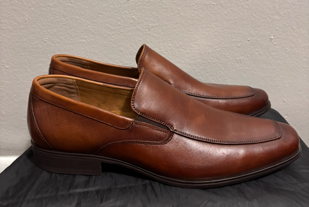 NEW MEN’S FLORSHEIM MIDTOWN MOC TOE SLIP-ON COGNAC SZ 11