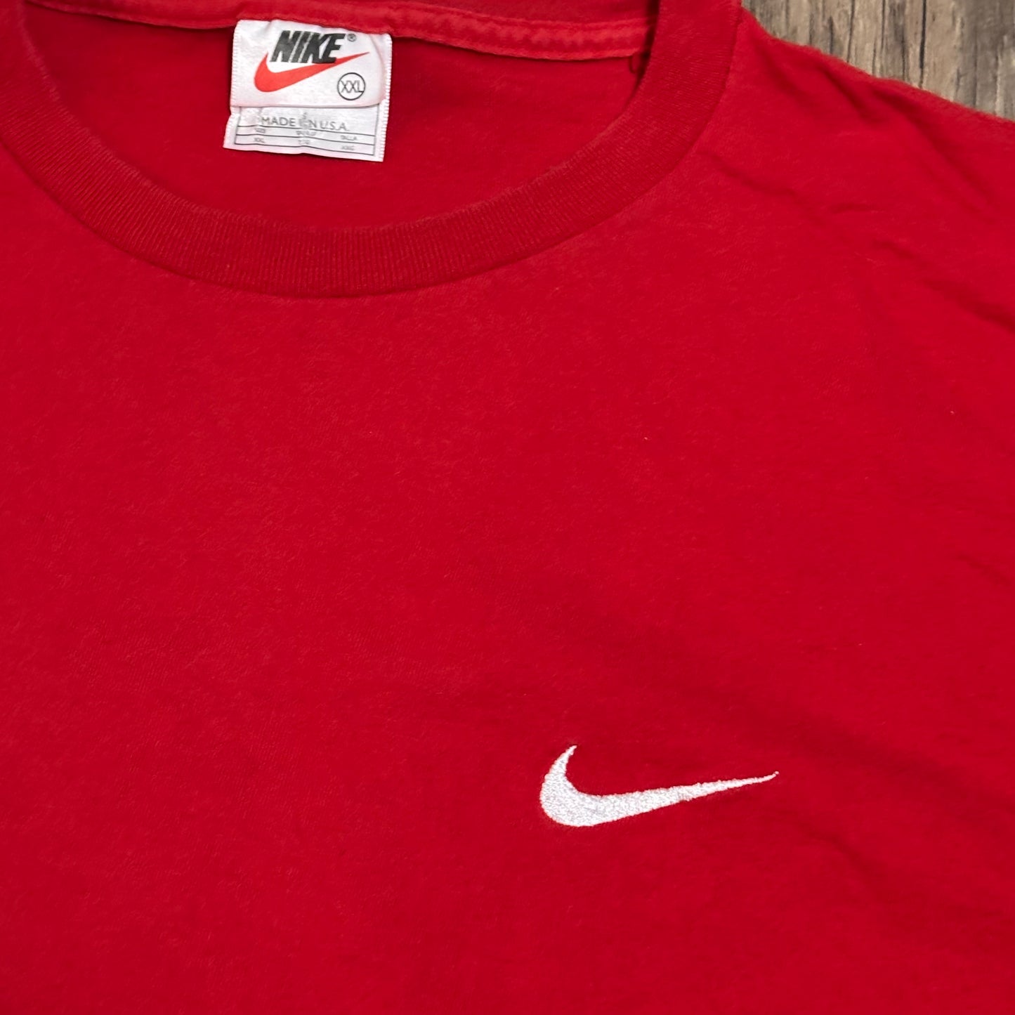 VTG 90'S NIKE RED SWOOSH TEE SZ XXL