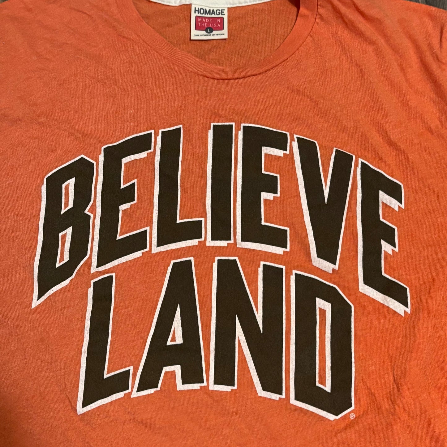 HOMAGE BELIEVELAND TEE SZ LARGE