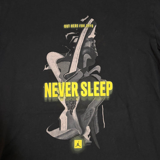 MEN'S AIR JORDAN "NEVER SLEEP" TEE SZ MEDIUM