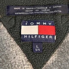 Vintage 1990s Tommy Hilfiger Gray Fleece Quarter 1/4 Zip Sweatshirt Large